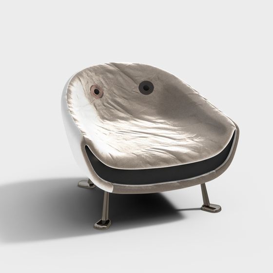 Elegant Low-Poly Armchair 3D model