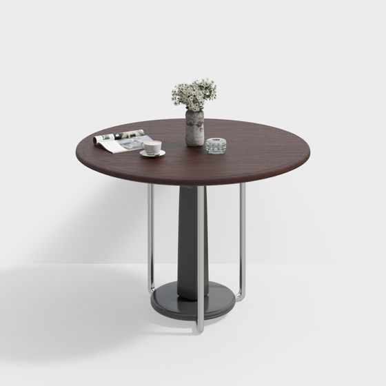 Modern Low-Polygon Round Table 3D model