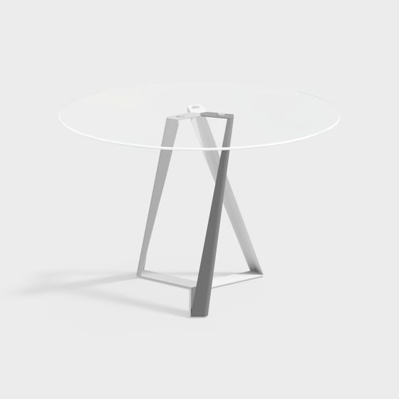 Modern Glass Round Table 3D model