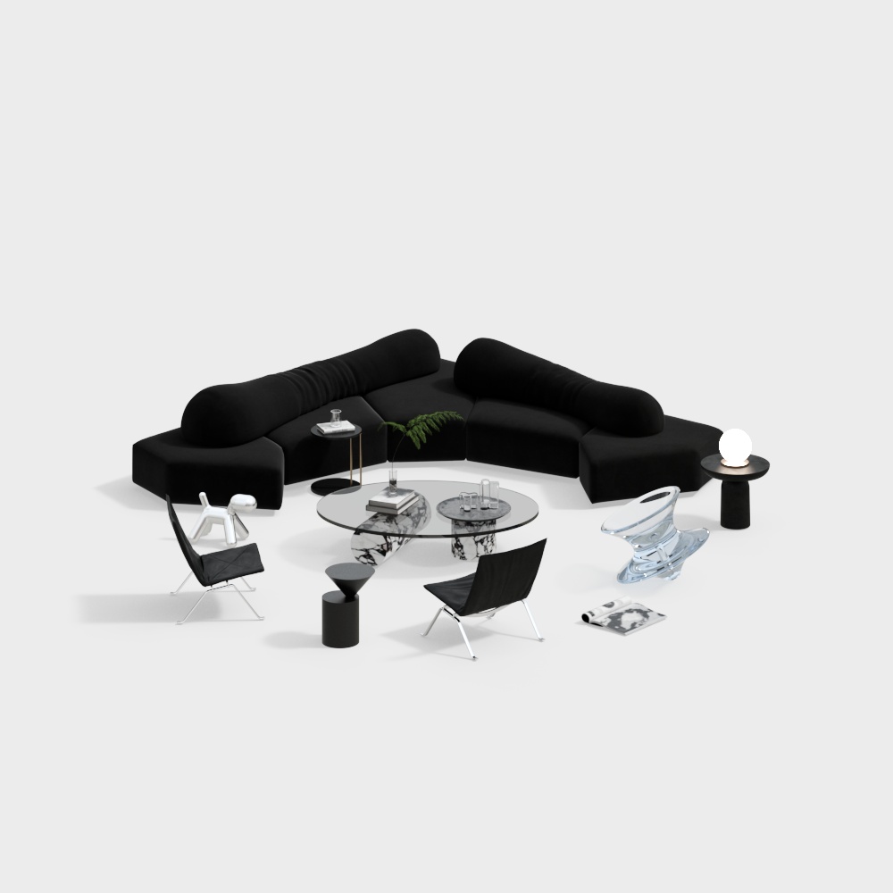 Urban Living Room Set 3D model