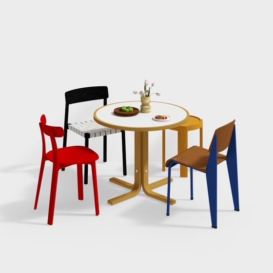 Combinaison de table et de chaises à manger modernes