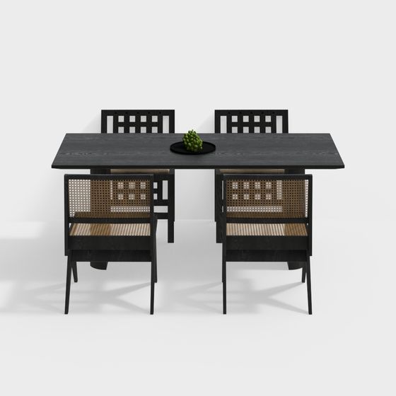 Mid-Century Modern Dining Set 3D model