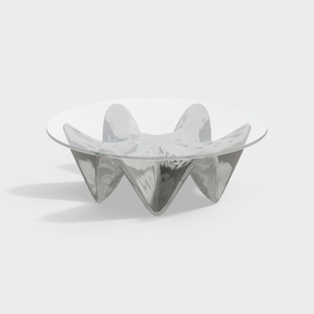 Luminous Glass Table 3D Model – Transparent Minimalist Design