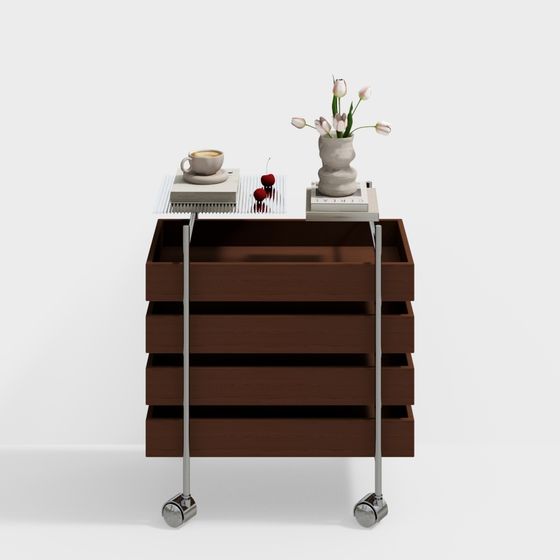 Elegant Mobile Storage Cart 3D model