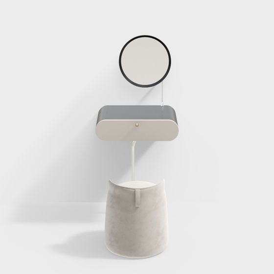 現代奶油風格梳妝台組合