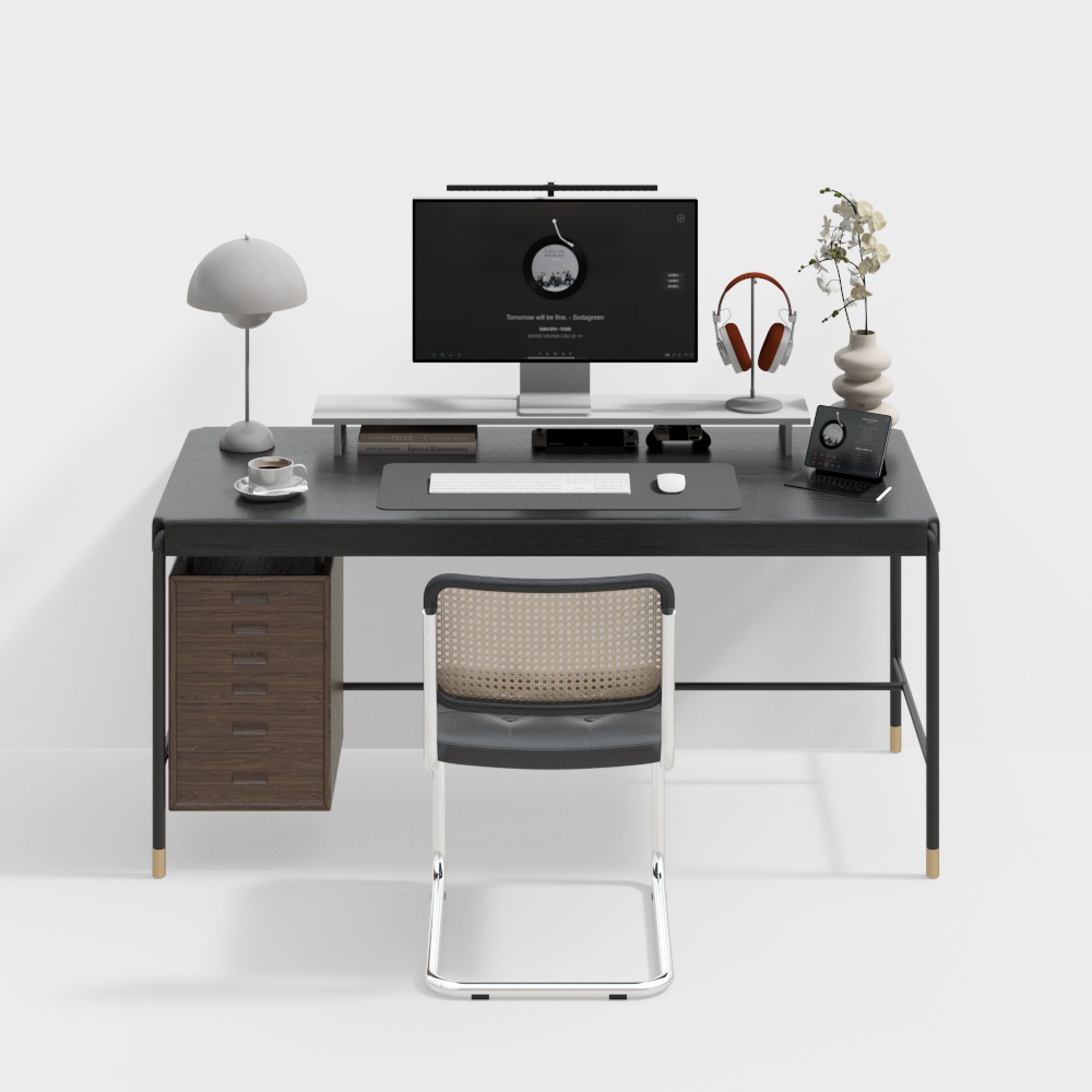Combinación de escritorio y silla moderna