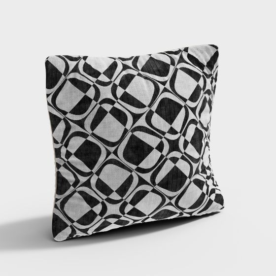 Abstract Geometric Pillow 3D model for Creative Projects