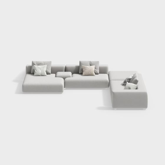 Stylish Low-Poly Sofa 3D model