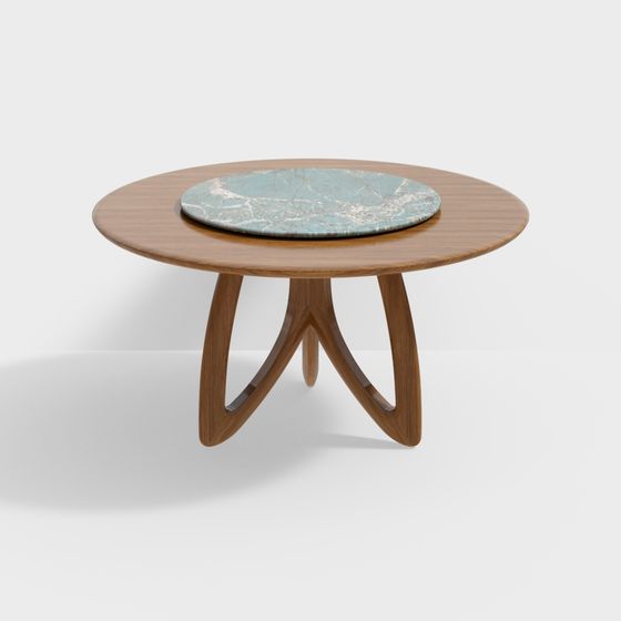 Streamlined Round Table 3D model