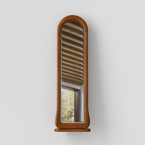 Elegant Vintage Arched Mirror 3D Model for Creative Use