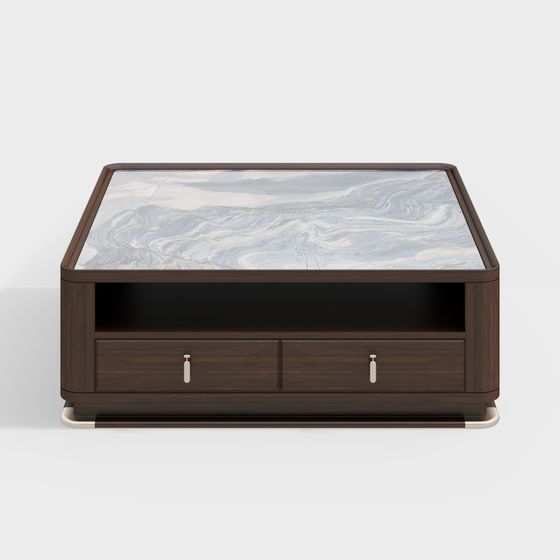 Stylish Minimalist Coffee Table 3D model for Living Spaces