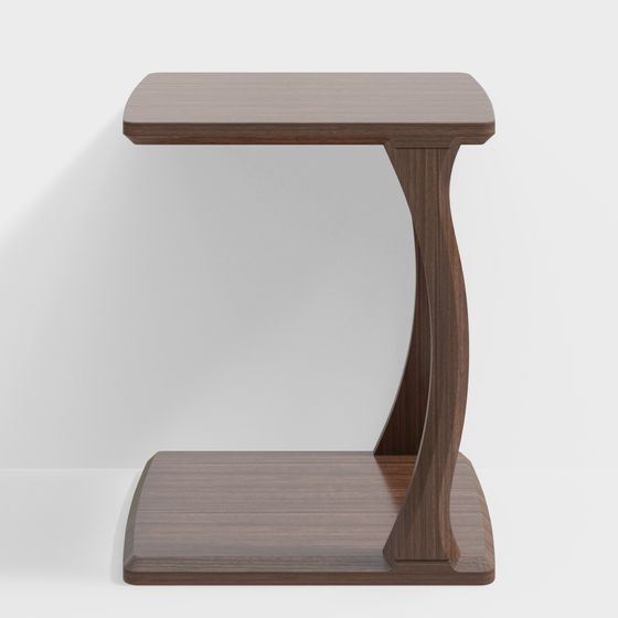 Minimalist Wooden Side Table 3D model