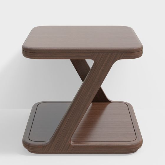 Elegant Z-Shaped Side Table 3D model