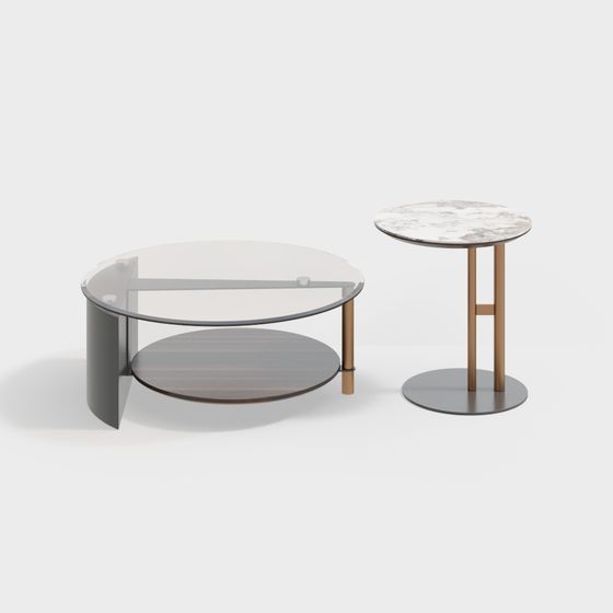 Minimalist Living Room Furniture Set 3D model