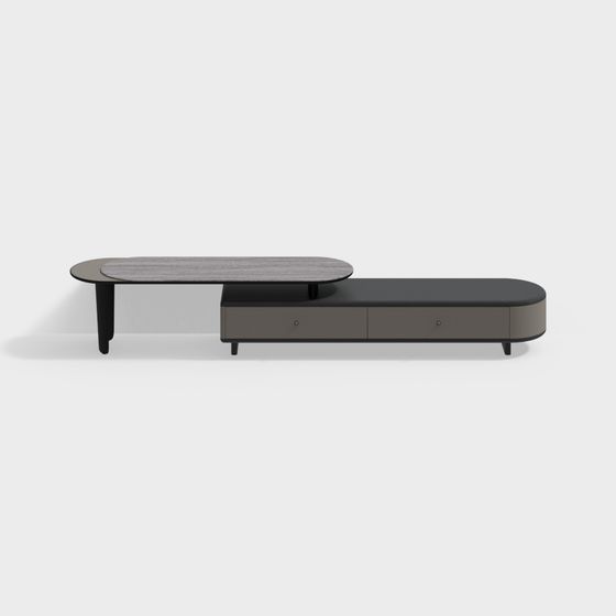 Streamlined Design Table Stylish Streamlined Coffee Table 3D model for Modern Living