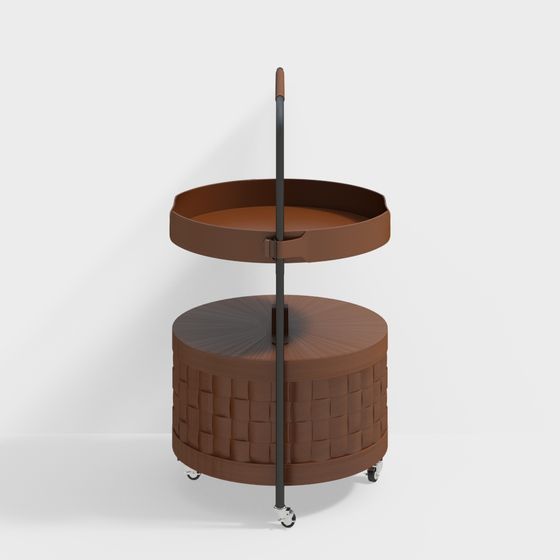 Elegant Round Cart 3D model with Vintage Charm