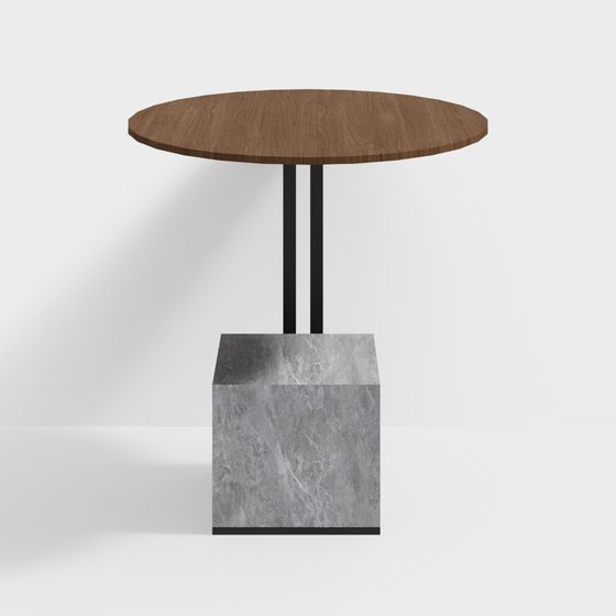 Elegant Low-Polygon Round Table 3D Model