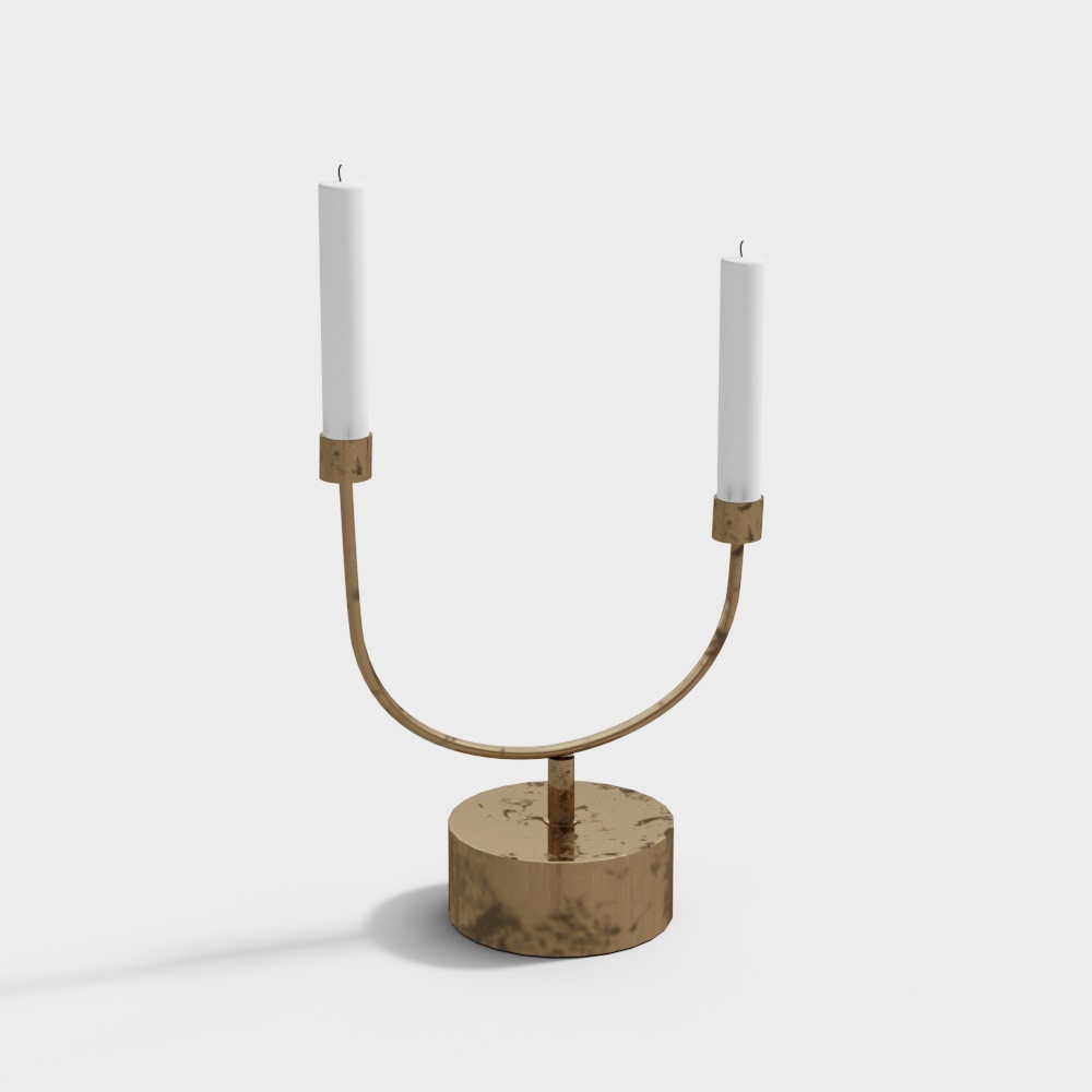 Golden Arc Candle Holder 3D model