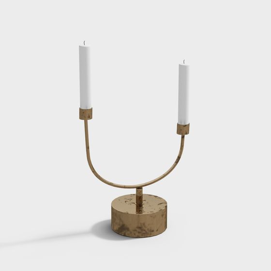 Golden Arc Candle Holder 3D model