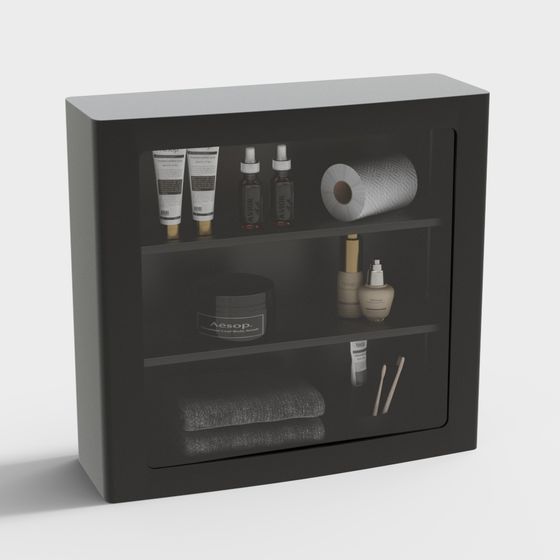 Modern Minimalist Bathroom Storage Cabinet 3D model