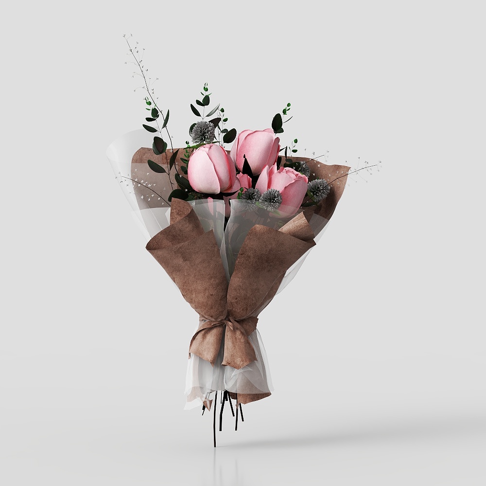 bó hoa với hoa hồng