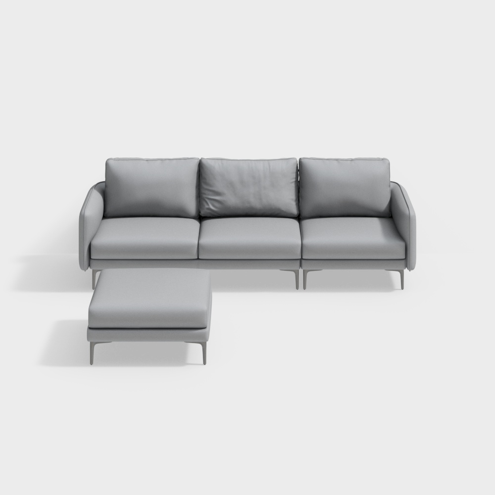 2.8m leather sofa 3 seats + step