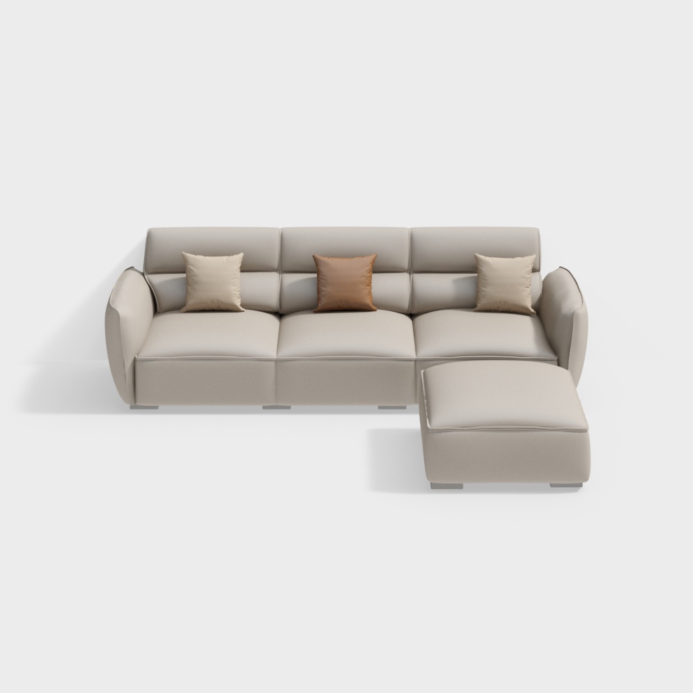 2.8m leather sofa 3 seats + step