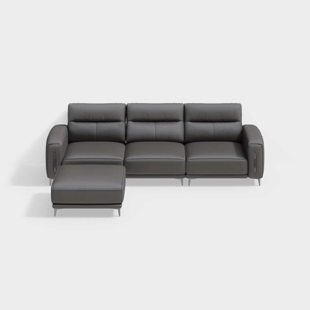 2.8m leather sofa large 3 seats + step