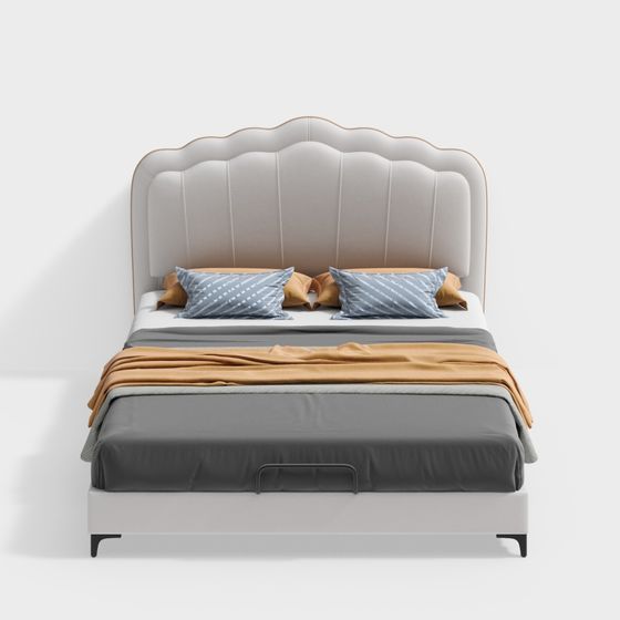 Cozy Retreat 3D model Bed for Modern Interiors