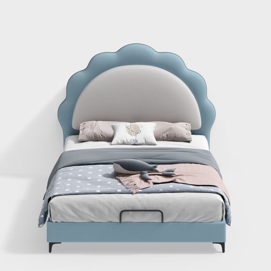 Stylish Low-Poly Bed 3D Model for Modern Interiors