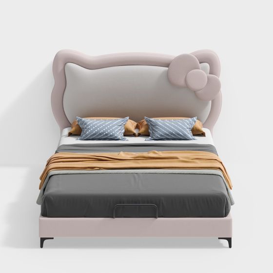 Chic Bow Bed 3D model for Modern Spaces