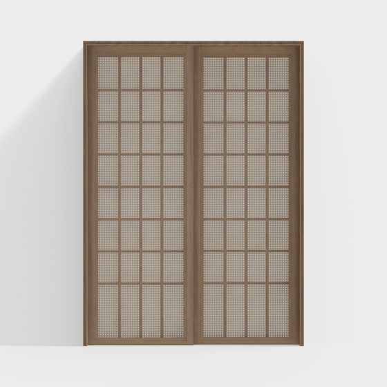 Elegant Low-Poly Glass Door 3D model