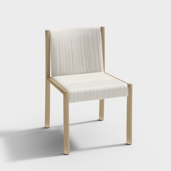 Elegant Low-Polygon Chair 3D model