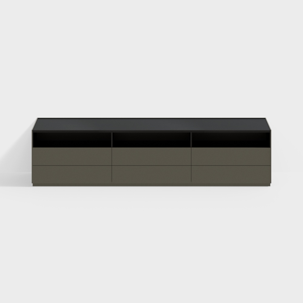Elegant Low-Poly TV Cabinet 3D model for Modern Interiors