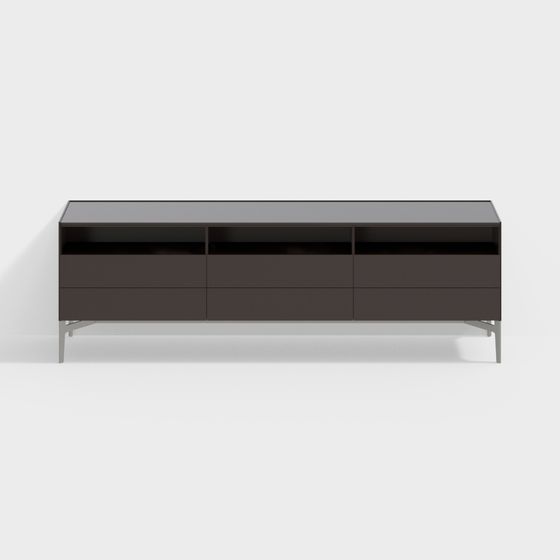 Stylish Low-Polygon TV Cabinet 3D model