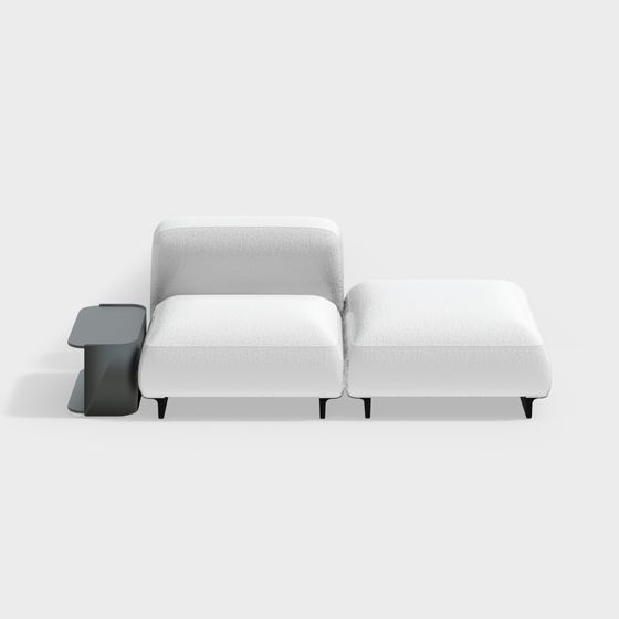 Minimalist White Sofa 3D model for Modern Interiors