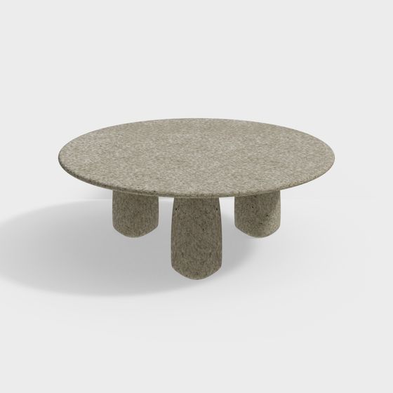Elegant Minimalist Round Table 3D model for Interiors