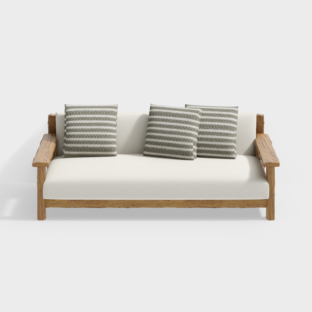 Poliform KETCH sofa KTDI214 White linen loveseat