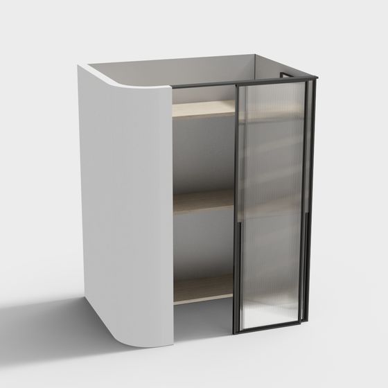 Curved Display Cabinet 3D model