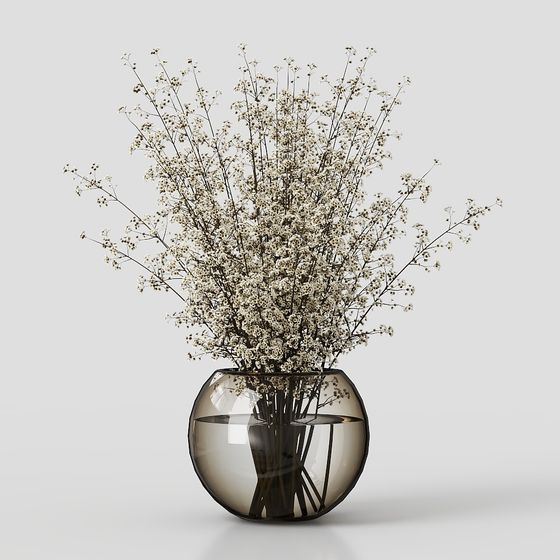 Elegant Vase with Daisies 3D model