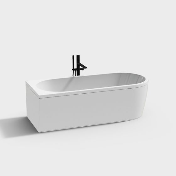 Minimalist 3D Bathtub Model for Contemporary Spaces
