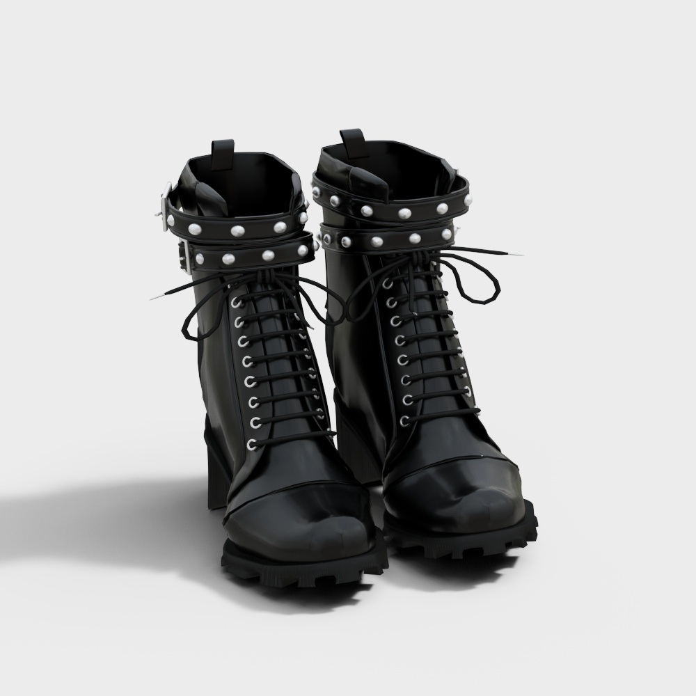 Stylish Black Boots 3D Model for Creative Projects