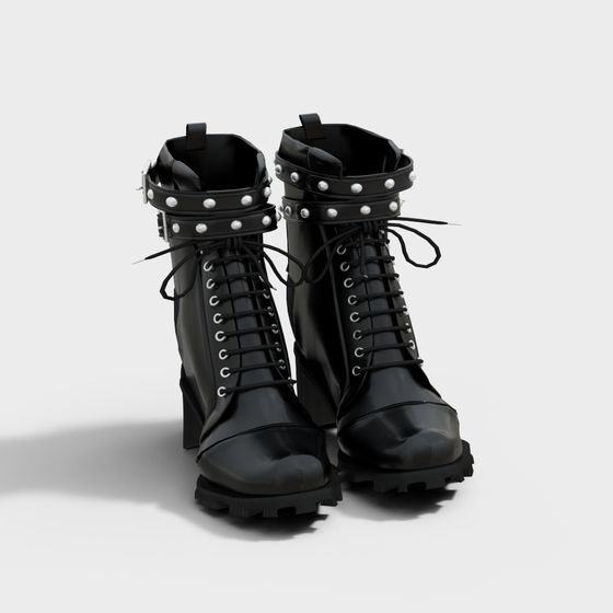 Stylish Black Boots 3D Model for Creative Projects
