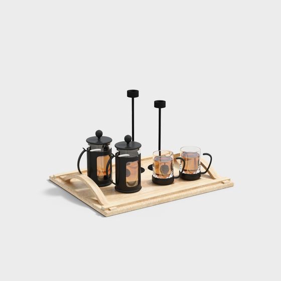 Elegant Teapot Set 3D model for Modern Interiors