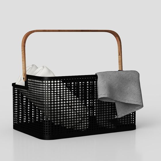 Stylish Storage Basket 3D model for Modern Interiors