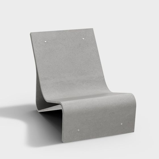 Modern Concrete Lounge Chair 3D model