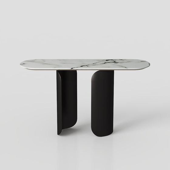 Minimalist Marble Dining Table 3D model