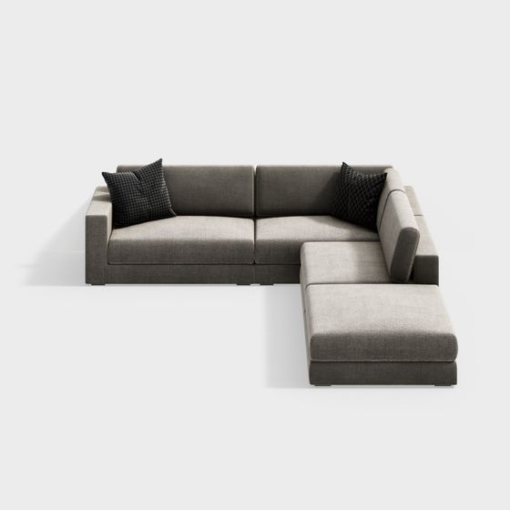 Urban Comfort Low-Poly Sofa 3D model