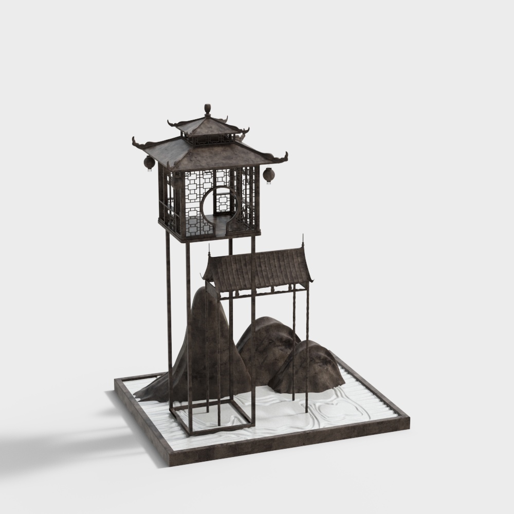 New Chinese rockery pavilion decoration