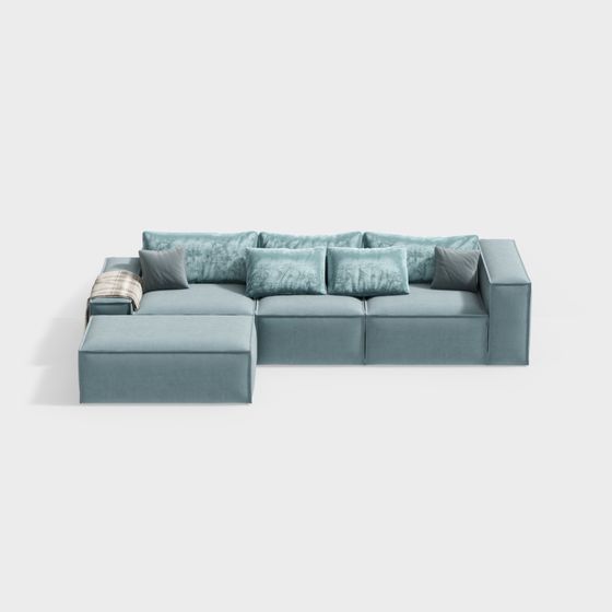 Stylish Low-Poly Sofa 3D Model for Modern Design